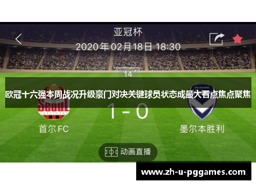欧冠十六强本周战况升级豪门对决关键球员状态成最大看点焦点聚焦